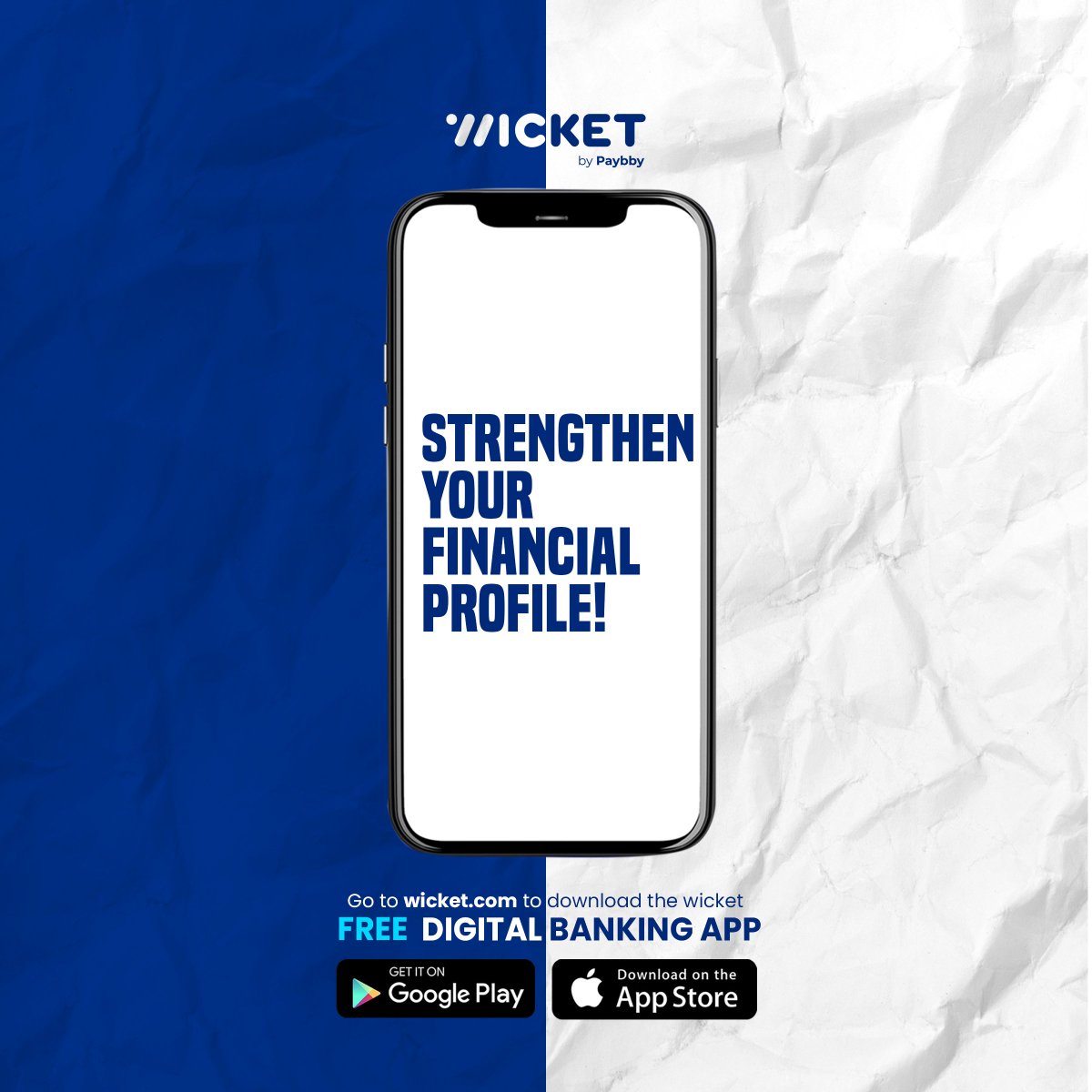 Through the FREE Wicket App, we'll provide you with ways to strengthen your financial profile! 

The app features numerous features for you to be able to build wealth and gain full access of the benefits of banking! 

Download the app at hubs.li/H0Z26sy0 today!