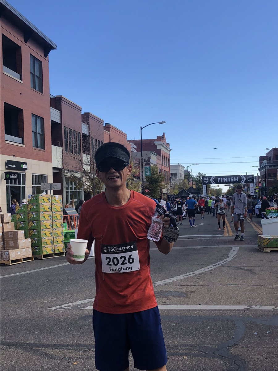 Training and racing in the front range of Rocky Mountains. Finishing the first half marathon race. Special thanks to my wife Kehan <a href="/Kehan_Yang/">Kehan Yang</a>. Your support is way longer than the 100min racing time!