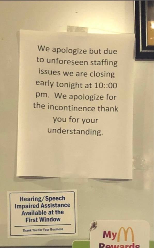 Apparently spelling is not high on the minimum requirements for employment….
🐻

#McDonalds