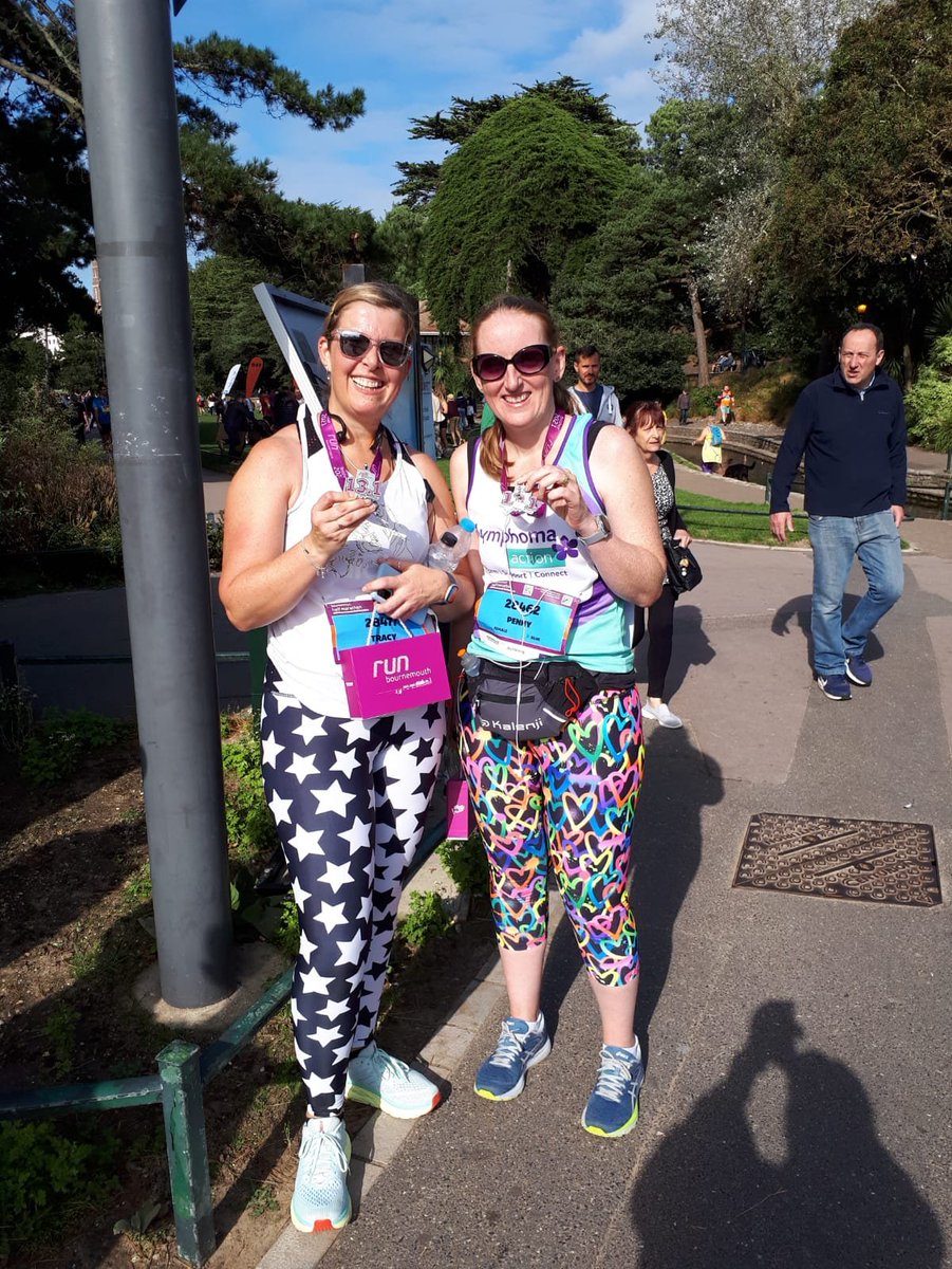 PennySouthern3's tweet photo. I did it!! First half marathon, did it under 3 hours which I'm chuffed with after my leg injury last week. I raised £1,385 for @LymphomaAction in memory of my dad 💔 #bournemouthhalf https://t.co/puhgEKu8XV