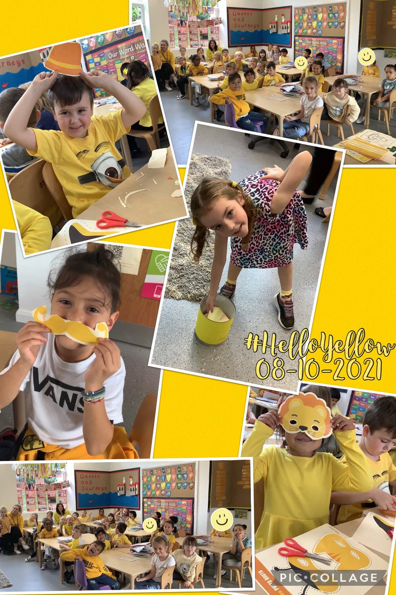 MissO_Neill's tweet photo. Class 3 shining bright for #HelloYellow day 🌟 We enjoyed completing yellow activities and made a class self soothe box to use whenever we need help to manage our feelings 💛 We explored what makes our minds smile 😀 #WorldMentalHealthDay #sjsbmh @StJosephStBede https://t.co/ZnIge2c9ct