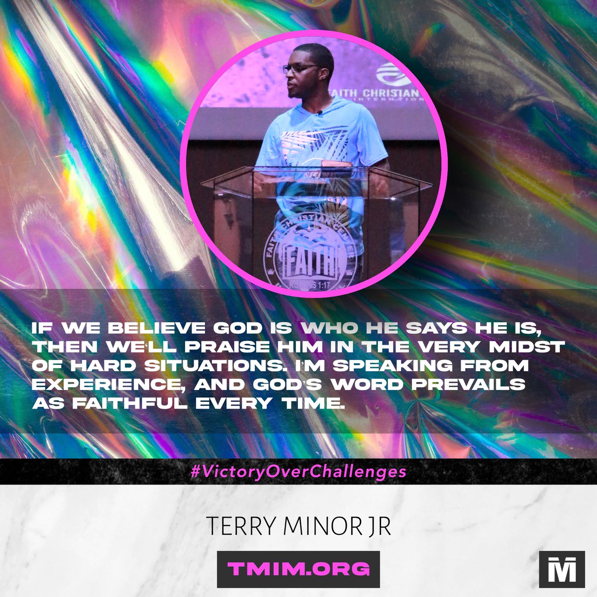 TerryMinorJR's tweet photo. If we believe God is who He says He is, then we’ll PRAISE Him in the very midst of hard situations. I’m speaking from experience, and God’s WORD prevails as faithful, EVERY time.
#TheWayofFaith #VictoryOverChallenges https://t.co/E7500iaTz3