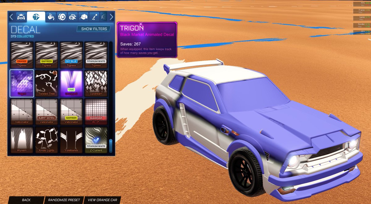 BluejayRL's tweet image. I love the new Trigon for the fennec @RocketLeague