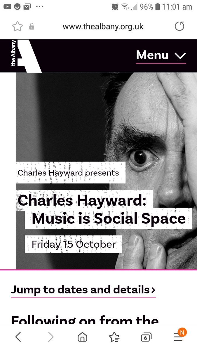I'll be involved in an ENCOUNTER on Friday 15th, performing with Viv Corringham &amp; Alan Wilkinson at Charles Hayward's Music is Social Space. Tickets available from thealbany.org.uk/shows/charles-…