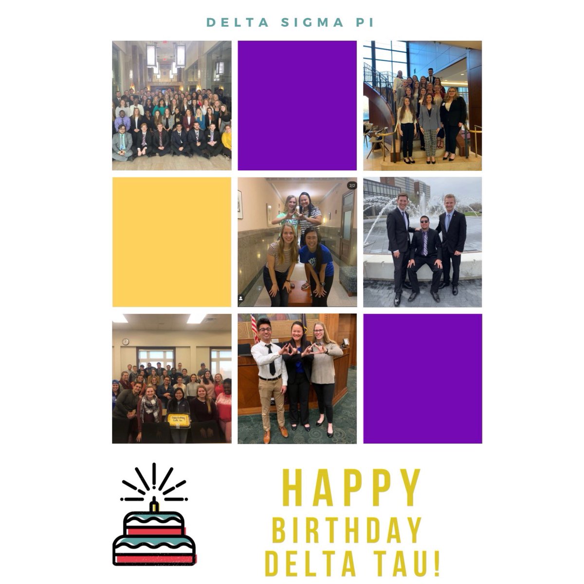Happy Birthday to the Delta Tau Chapter at Indiana State University 💙🤍🎉