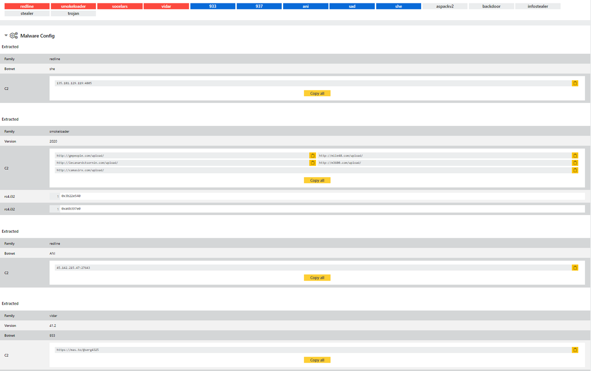 ffforward's tweet photo. TFW you just want to download a cracked TeamViewer from google top result, and instead get #RedLine #Vidar #Raccoon #SmokeLoader #socelars #gcleaner #SilentXMRMiner and a bunch of other unidentified stuff...
EXE: https://t.co/TLqsvcTc6l
HTTP/S IOCs: https://t.co/DzJKMdQgoQ https://t.co/dXcEPzaTEV