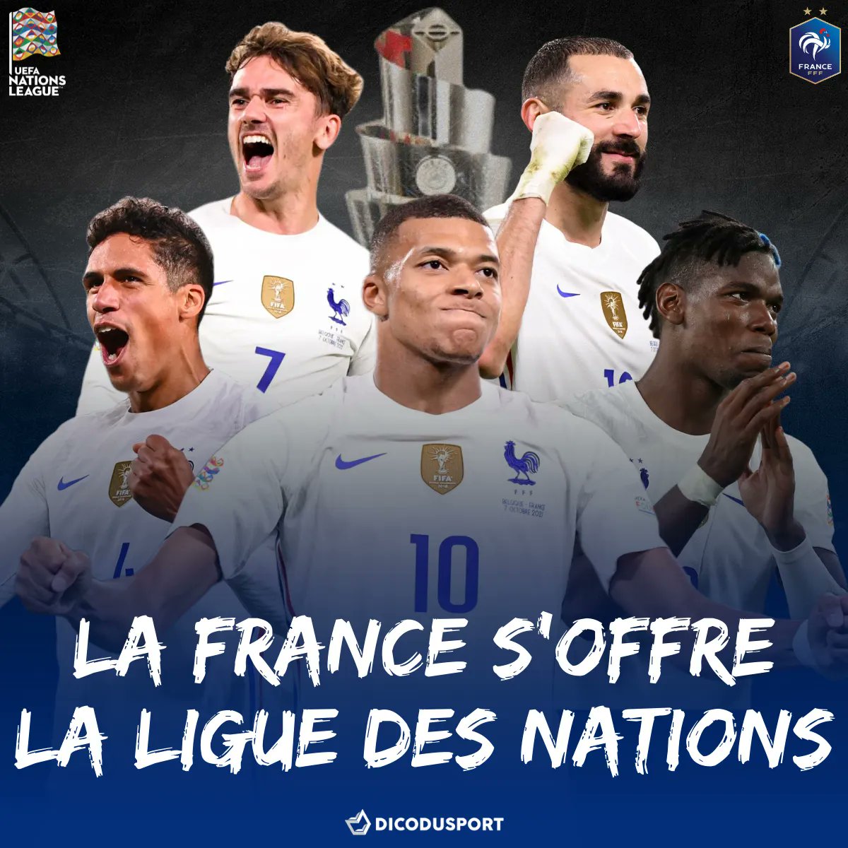 dicodusport's tweet photo. 🇫🇷 𝗟𝗘𝗦 𝗕𝗟𝗘𝗨𝗦 𝗥𝗘𝗠𝗣𝗢𝗥𝗧𝗘𝗡𝗧 𝗟𝗔 𝗟𝗜𝗚𝗨𝗘 𝗗𝗘𝗦 𝗡𝗔𝗧𝗜𝗢𝗡𝗦 ! L'équipe de France renverse l'Espagne en finale ! 😍 #ESPFRA #NationsLeague https://t.co/CiFBgrH3o6