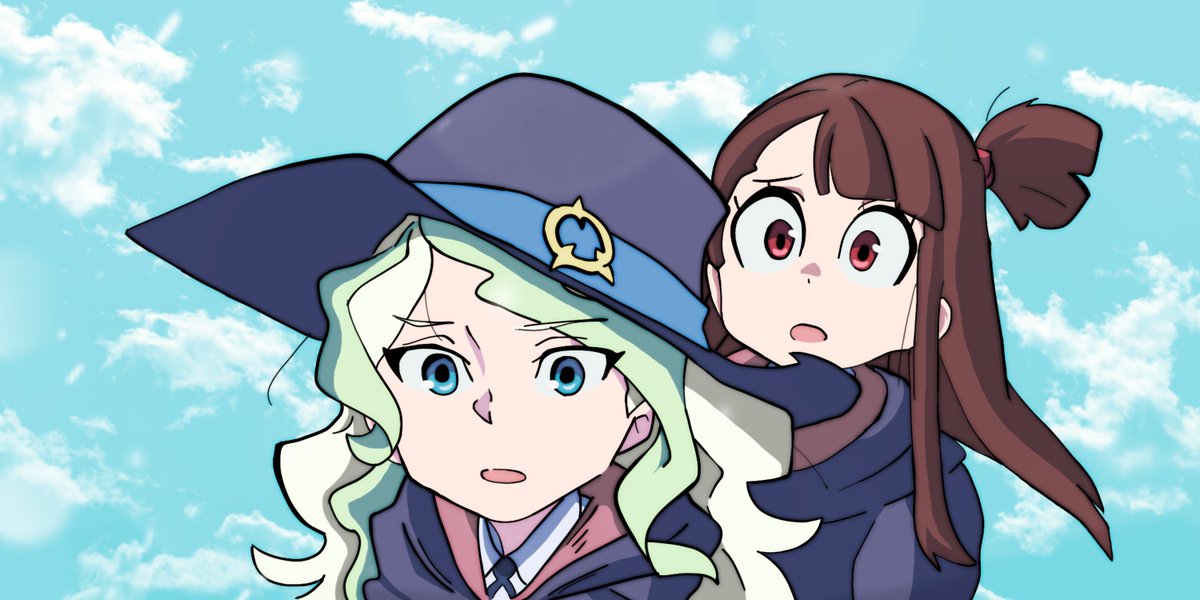 Diana y Akko
#LittleWitchAcademia panel a color.