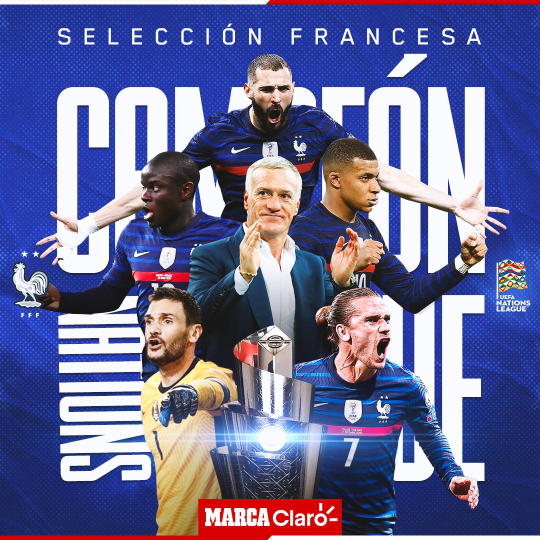 NUEVO CAMPEÓN: FRANCIA SE LLEVA LA #NationsLegue 🏆⚽️🇫🇷

Con goles de Karim Benzema y Kylian Mbappé, el conjunto galo consigue un nuevo título ante una España que dejó hasta la última gota de sudor en la cancha de San Siro