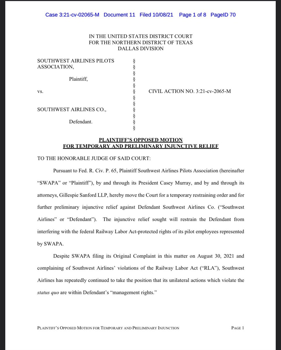 For the gaslighting corporate media and progressive pay for play shills, here is the Southwest pilots association’s motion for a restraining order against the airline. Guess what it’s about? storage.courtlistener.com/recap/gov.usco…