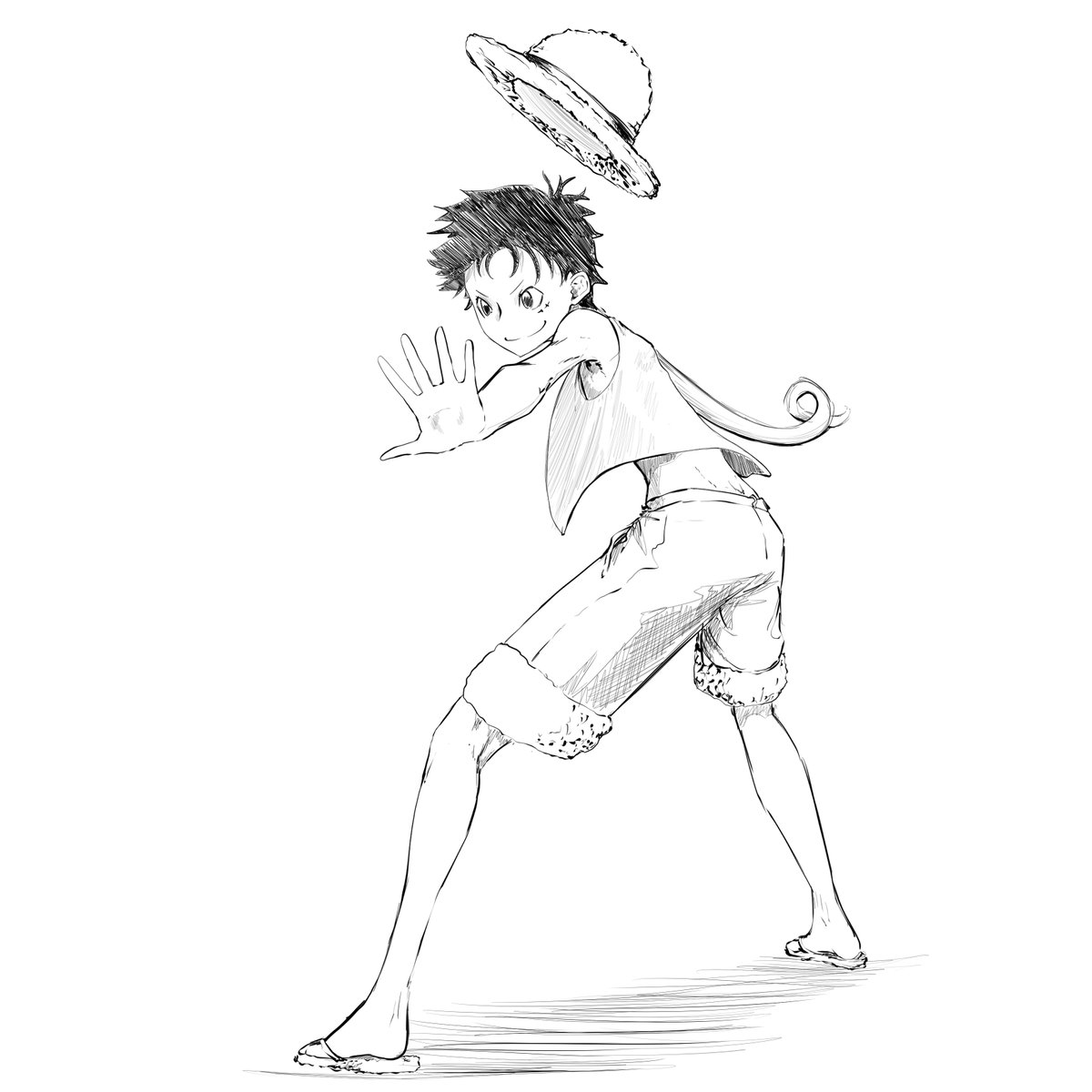 BLINDo_o's tweet photo. Quick sketches of Monkey D. Luffy from Eiichiro Oda's #ONEPIECE (2/4) https://t.co/LtLoGekS11