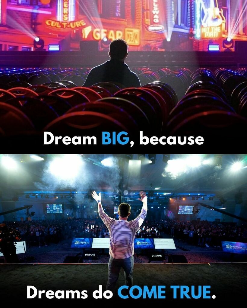 Reposted from <a href="/russellbrunson/">Russell Brunson</a>⠀
---⠀
I truly believe that if you stick to your vision, stay focused, and don’t give up when things get tough, any dream can become reality… :)⠀
⠀
And while getting there might not be easy, it’s up to you to hold tig… instagr.am/p/CU3MfUMM1Df/