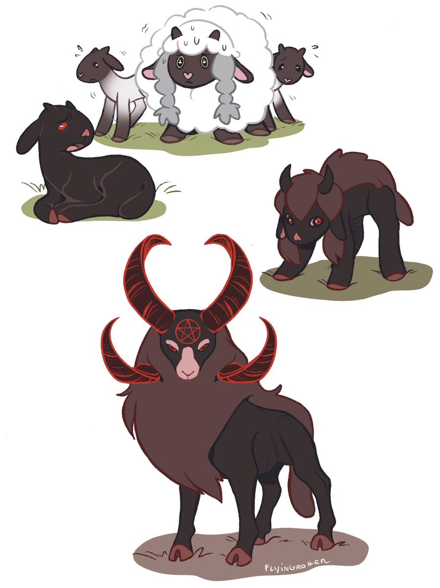 CamilleCailloux's tweet image. Every 666 years, a dark type wooloo is born