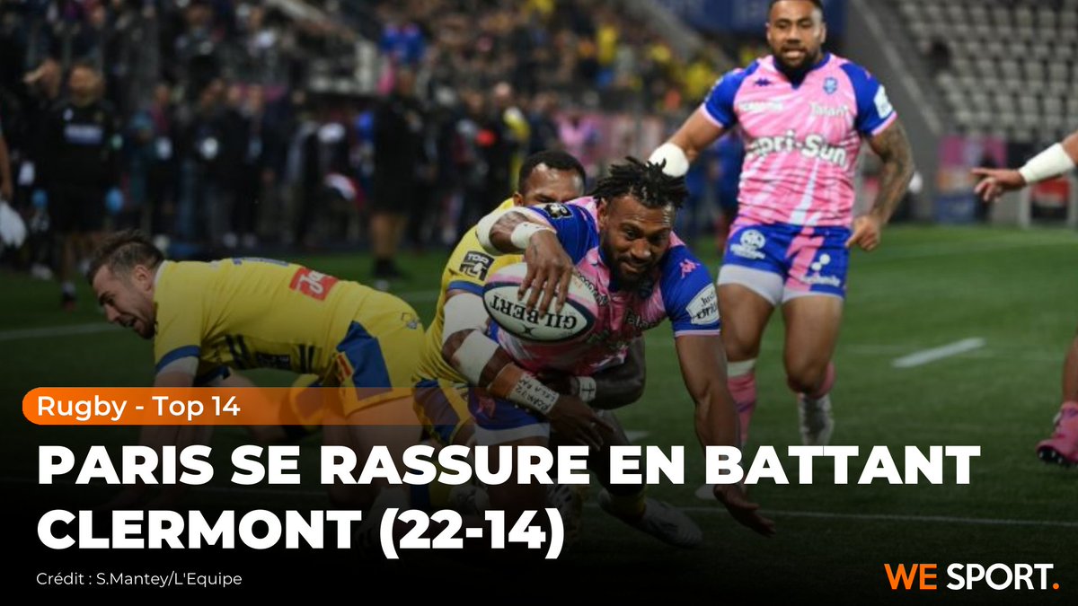 Après un gros combat riche en suspens, c’est le Stade français qui l’emporte contre l'ASM grâce à une très belle prestation offensive (22-14). #SFASM #Top14

Le résume de la rencontre : bit.ly/3v0RmFz