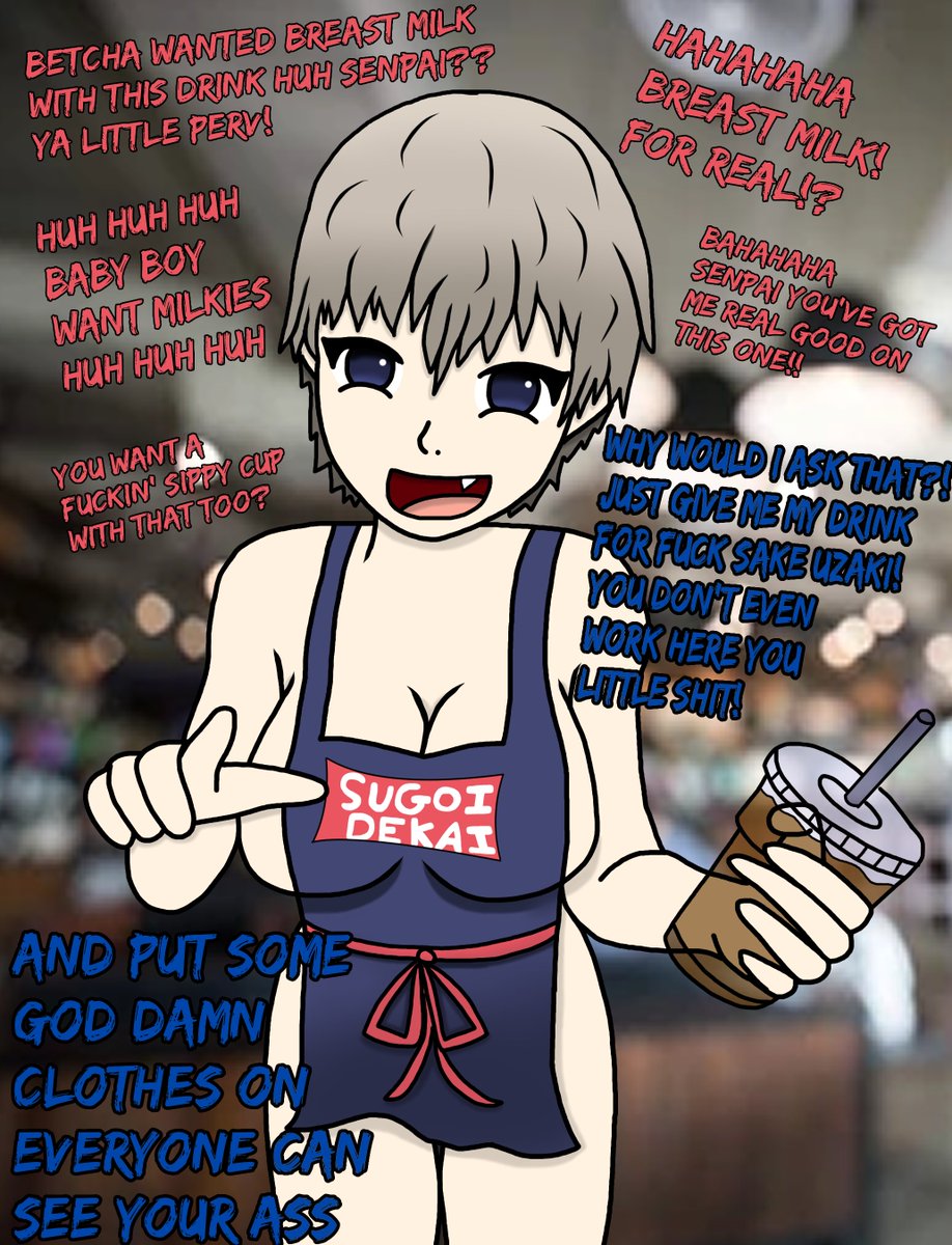 DoodlesDemonic's tweet photo. Uzaki Chan at the Starbucks. What will you order? Before she gets kicked out that is
#uzakichan #uzakichanwaasobitai #uzakichanwantstohangout #starbucks #starbuckmeme #DDDraws https://t.co/NrZkGMnmgm