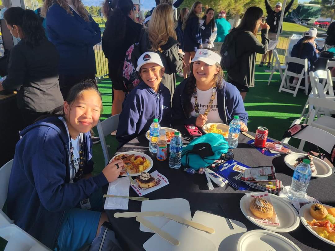 IsisShriners's tweet photo. Our ambassadors are fueling up for a day on the golf course, serving as standard bearers at the Shriners Children's Open #SCO21 https://t.co/sGUTxk3Bck