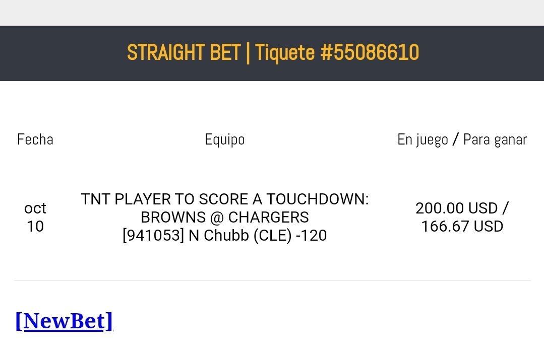 kareem_gomez's tweet photo. 1er GoldenPick  Tampa -9 ✅
2do GoldenPick  G.B -2.5 ✅
3er GoldenPick Arizona -3  1H ✅
4to GoldenPick N. Chubb anota TD ✅ https://t.co/g7FOQiVqs8