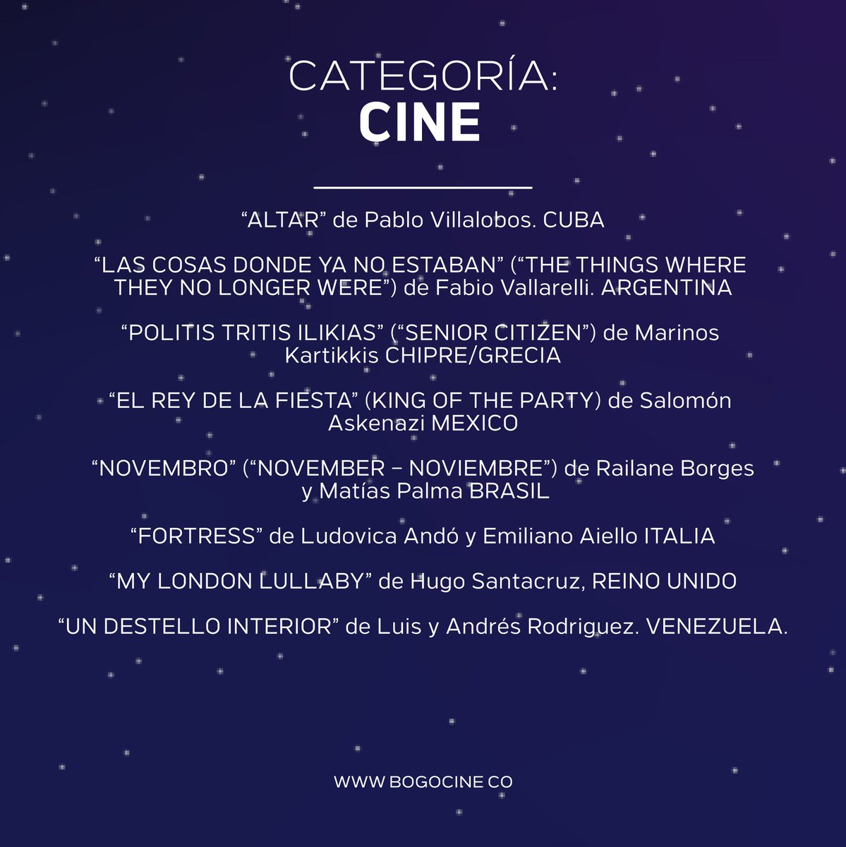 Bogocine's tweet photo. Conoce más en : https://t.co/2q411z5iZ2
.
.
.
#bogocine #cine #colombia #bogota #trendiando #festivaldecine https://t.co/WczYQpbZt6
