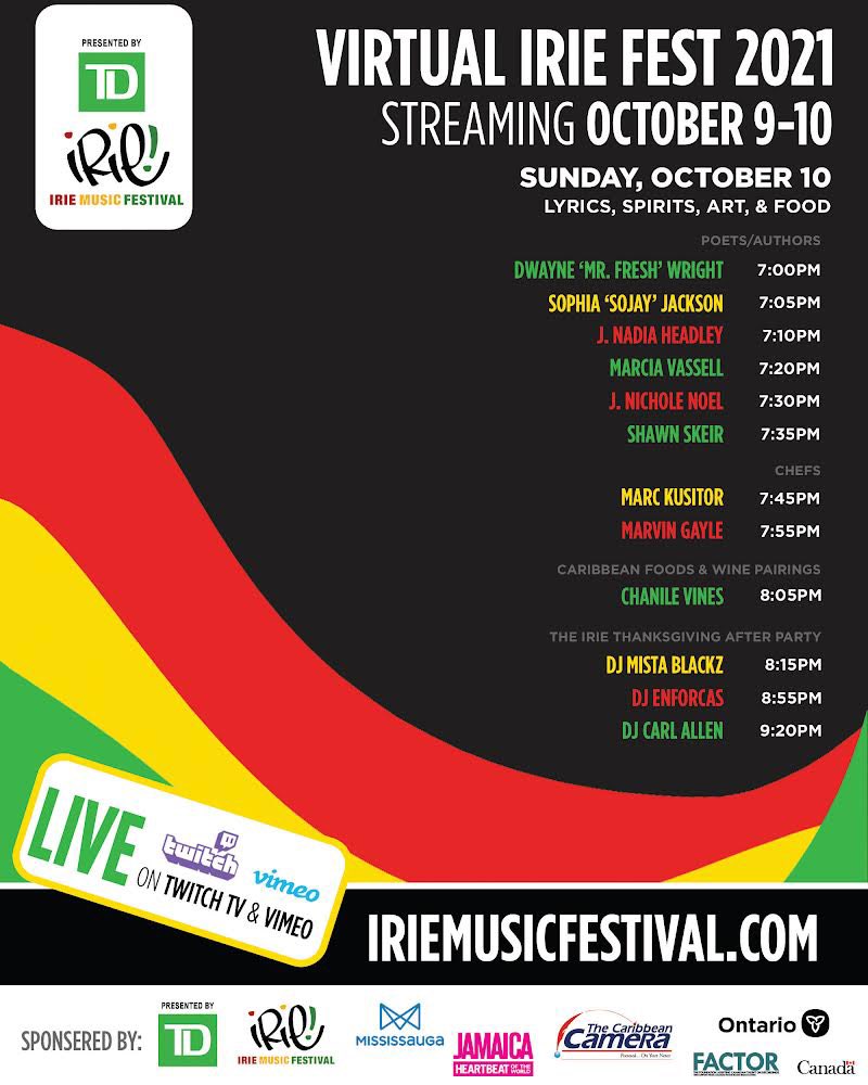 IrieMusicFest's tweet photo. We are going live in 30 minutes on TWITCH, Vimeo &amp; https://t.co/ojUz7n0Uzv ! Here is our schedule for tonight’s showcase #IRIEMUSICFEST21 https://t.co/i1FbfMzHY2