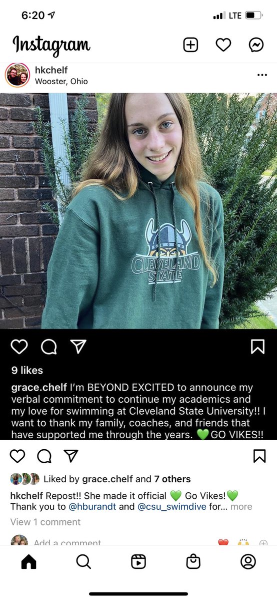 It's official.  We are beyond proud of you Gracie.  They are so lucky to get you.  Look forward to following your career 💙💛💙💛gooooo Vikes🎉🎉🎉
