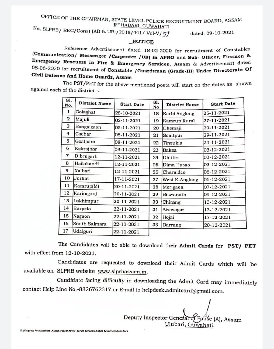 সমূহ প্রাৰ্থিত্ত্ব প্রয়াসীৰ জ্ঞাতাৰ্থে - অসম আৰক্ষী আৰু অসমৰ জনগণক নিষ্ঠা আৰু একাগ্ৰতাৰে সেৱা আগবঢ়োৱাৰ মনোভাবেৰে কৰ্ত্তব্যত যোগদান কৰক।শুভকামনাৰে; <a href="/assampolice/">Assam Police</a> <a href="/mygovassam/">MyGov Assam</a> <a href="/CMOfficeAssam/">Chief Minister Assam</a>