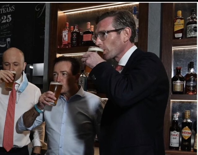 marquelawyers's tweet photo. Sure, the public health order explicitly prohibits drinking while standing at the pub, but Dom has already made it clear that rules are for the fainthearted. https://t.co/porHPEC0ke