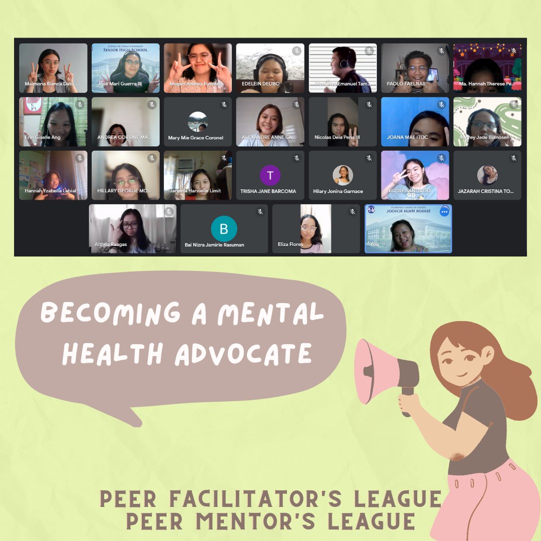 addushspeer's tweet photo. A very nostalgic and heartwarming club session with @addushspml and former peer members. 🌻

We discovered the challenges, fun experiences, and learning opportunities of being a Mental Health Advocate.

#ADDUSHSPFL #MentalHealth #MentalHealthPH #MentalHealthMatters https://t.co/q2tRSwPxfa