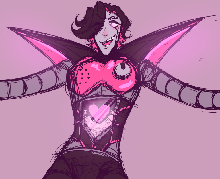 heriticklish's tweet photo. This sketch is for a SFW piece, but I thought you guys might get a kick out of seeing my interpretation of Mettaton while I figure out what to do with him here lmao https://t.co/wwVpRZ0IpQ