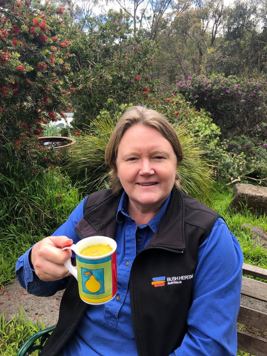 BushHeritageAus's tweet photo. Our CEO Heather Campbell is getting in on the #CuppafortheBush action 🌱☕️🎉 She’s having a cup of soup at her property on Wurundjeri country in Victoria.

Bush Heritage was officially founded on this day in 1991. Today we celebrate #30YearsofBush! https://t.co/mZuOkXFeSS