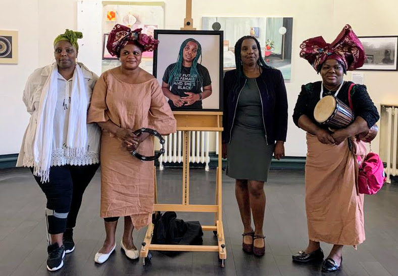 Stockport_REP's tweet photo. #ThankYou #EaICO for providing the #entertainment at the #portrait unveiling of #ClaireWorthington at #StockportArtGallery yesterday. #Traditional #African song was accompanied by our very own #AbaGraham on the #DjembeDrum.
#BHM21 #ProudToBe #BLMUK #Stockport @eaicostockport https://t.co/iM4u9MOzMu
