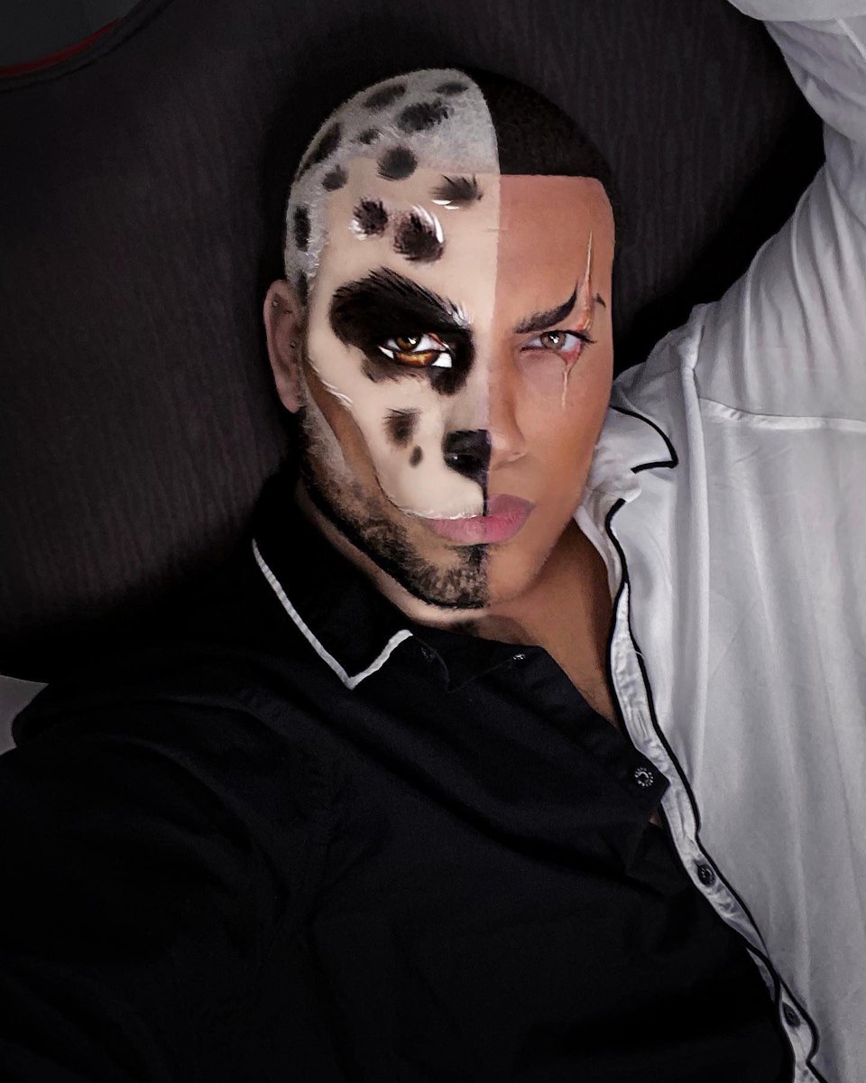 KVDBeauty's tweet photo. // SHOW YOUR SPOTS // 

@PONYY_BOYY WENT WILD WITH #SUPERPOMADE IN [WHITE OUT, DARK BROWN, SCARLET, DAFFODIL + AUBURN]
+ LINER / SHADOW / BROW
+ CREAMY, WATERPROOF PIGMENTS
+ PERFECT FOR EXTREME ARTISTRY

#KVDxHALLOWEEN https://t.co/N3D1wTgDNL