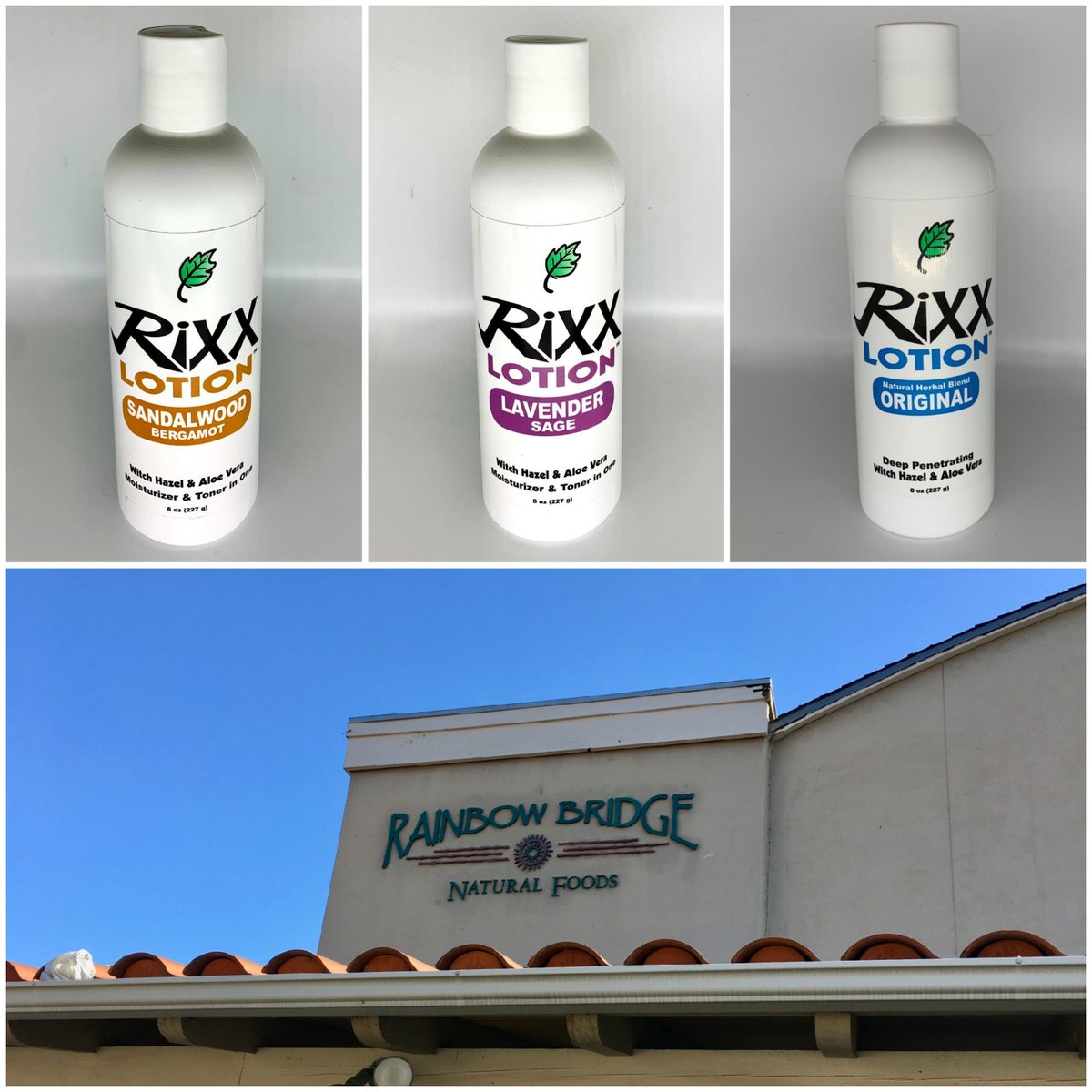 RixxLotion's tweet photo. Rixx Lotion is in stock at Rainbow Bridge Natural Foods in Ojai, CA including the new Rixx Lotion Lavender Sage and the new Rixx Lotion Sandalwood Bergamot. 

Special for October 20% off.

#somuchmorethanamoisturizer #lavenderlotion #sandalwoodlotion #essentialoils https://t.co/JF1q8Kncjg