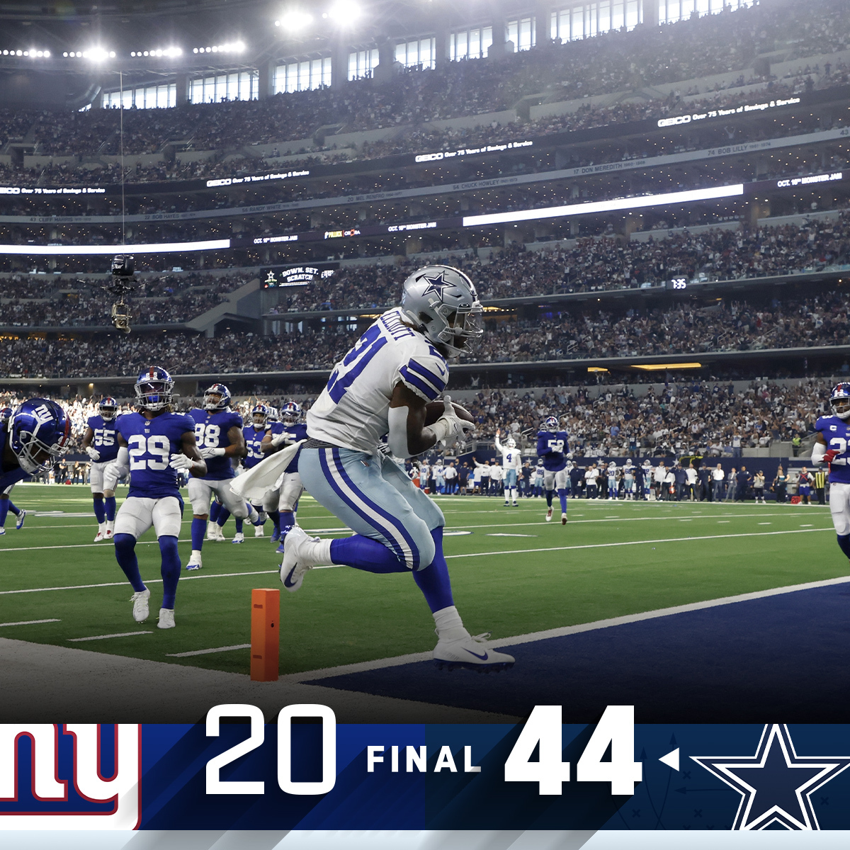 NFL's tweet photo. FINAL: The #DallasCowboys improve to 4-1! #NYGvsDAL https://t.co/bnuBRLBRd7