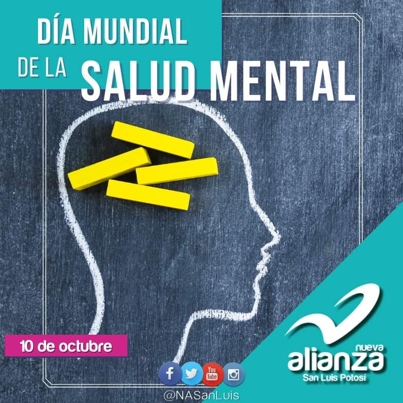 NASanLuis's tweet photo. La celebración del Día Mundial de la Salud Mental el 10 de octubre es una iniciativa de la Federación Mundial de la Salud Mental que se celebra en más de 100 países.

Link ONU-2021: https://t.co/sWnDvo7zEs

#EfeméridesNASLP
#NuevaAlianzaSanLuisPotosí
#DíaMundialDeLaSaludMental https://t.co/U2CTq15yw9