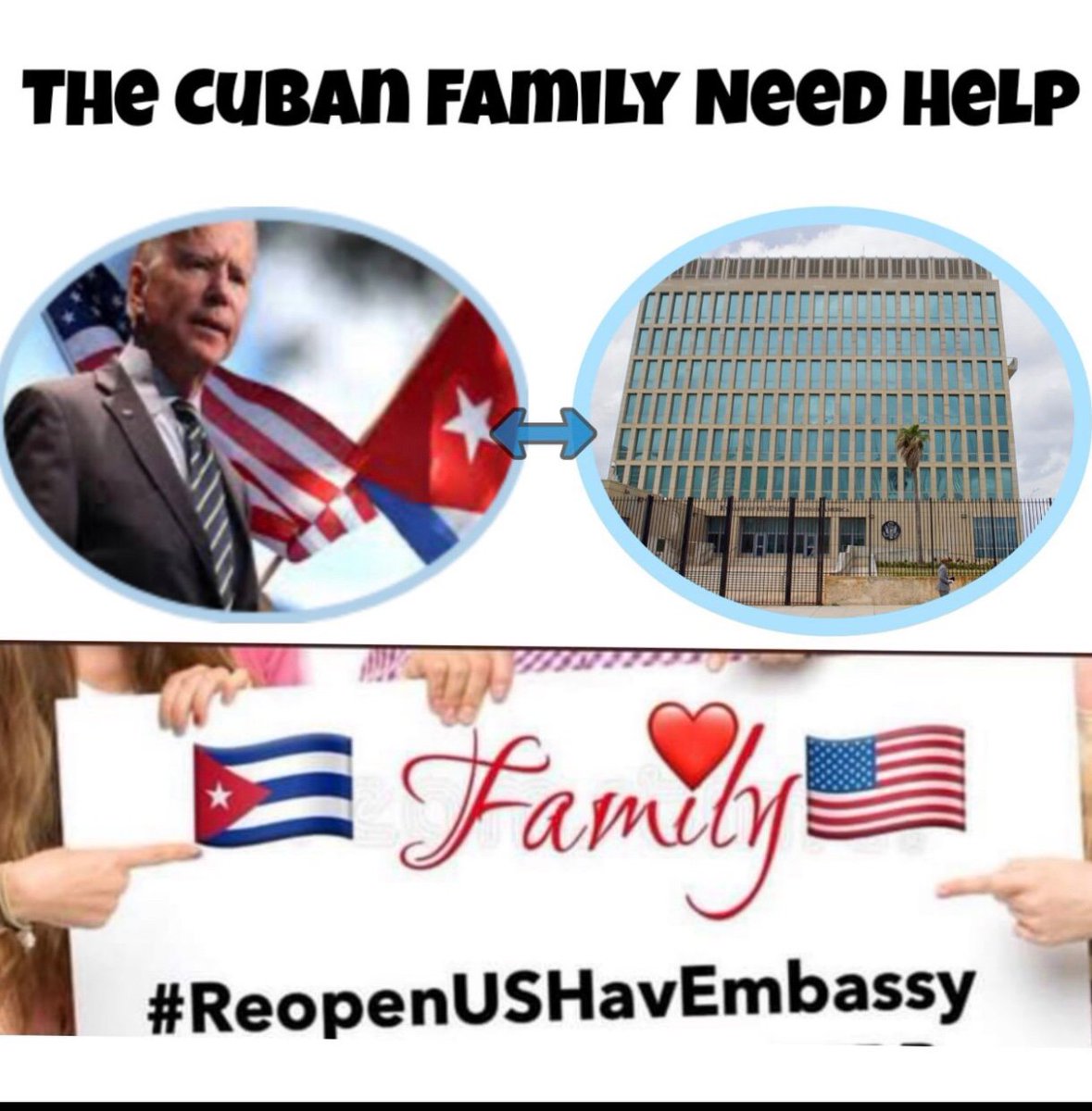 izquierdo_isis's tweet photo. @JoeBiden @DebbieforFL @DonnaShalala Let's all together make history once again. Mr. President @JoeBiden, hundreds of thousands of Cuban-american families need your help. Please resume consular services in @USEmbCuba. #ConsularServicesInCuba 
 #ContinueCubanCFRP
@SecMayorkas @Cartajuanero @WHAAsstSecty @hatzelvela https://t.co/OL9xXX7E12