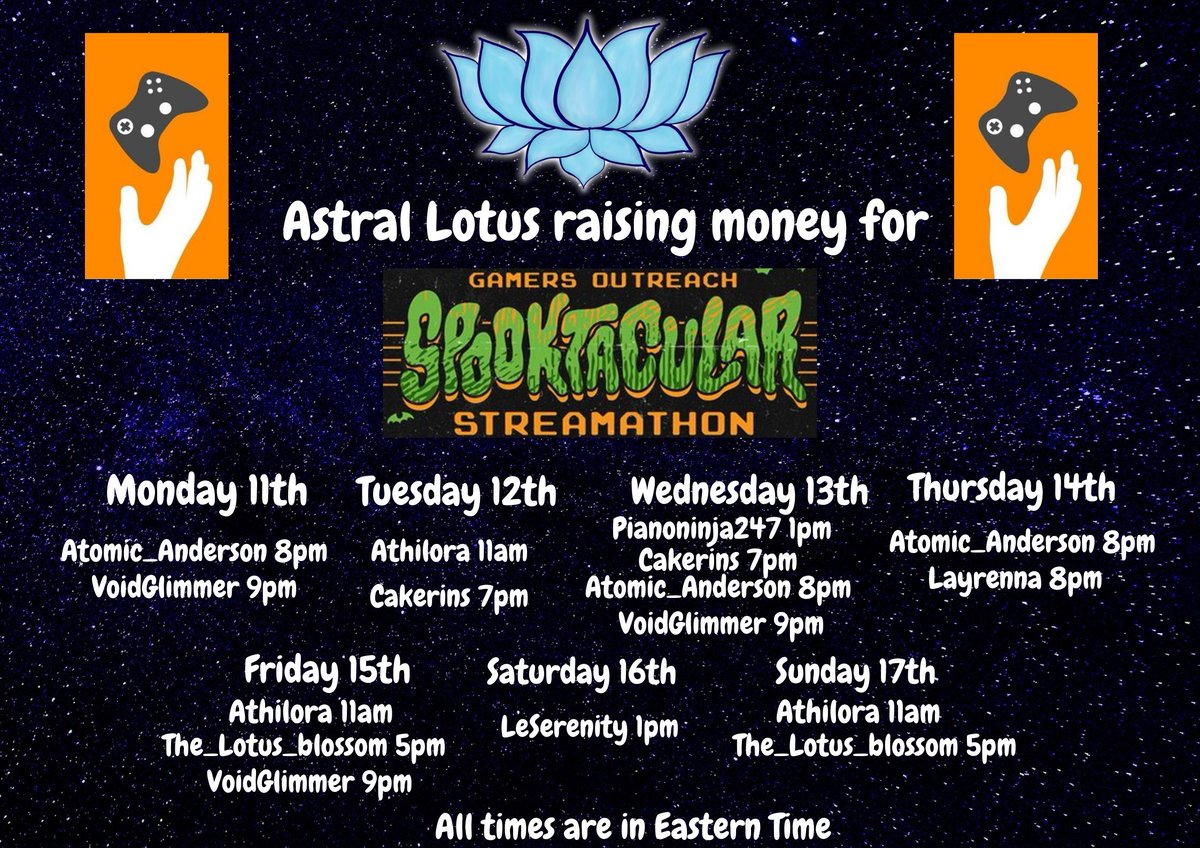 lotus_astral's tweet image. Here is the AMAZING community members streaming this week for @GamersOutreach! Make sure to go check them out &amp;lt;3