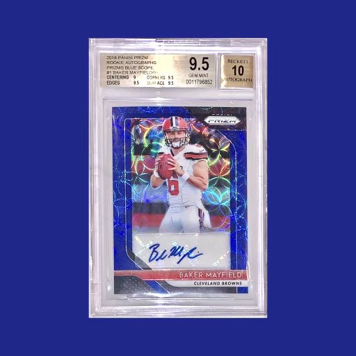 Baker Mayfield Prizm Rookie Auto 
Blue Scope /99 

$2300 OBO

RTs Preciated 🙌🏻