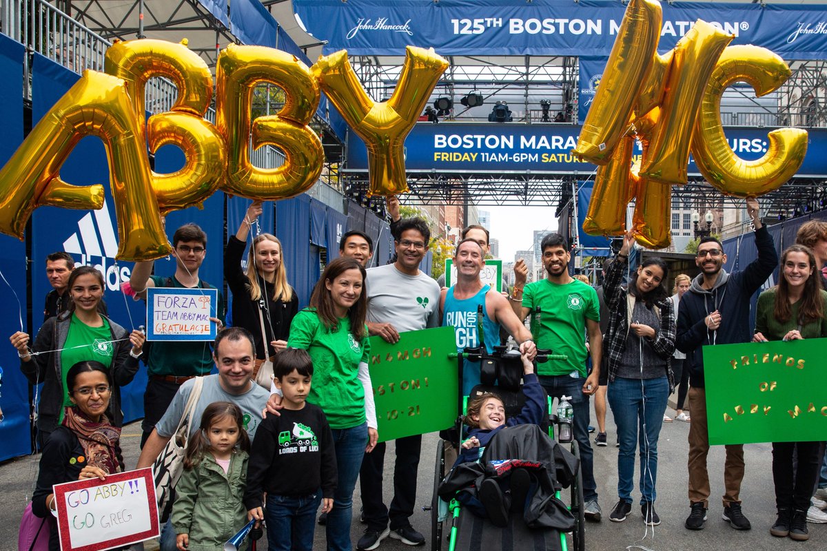 VamsiMootha's tweet photo. We are so inspired and humbled by Team Abby Mac (=Abby and her father Greg MacCurtain) -- who ran the virtual @BostonMarathon this morning to raise funds and awareness for Leigh syndrome, a rare genetic disease that impacts mitochondria. https://t.co/ivBBFr1Xeg