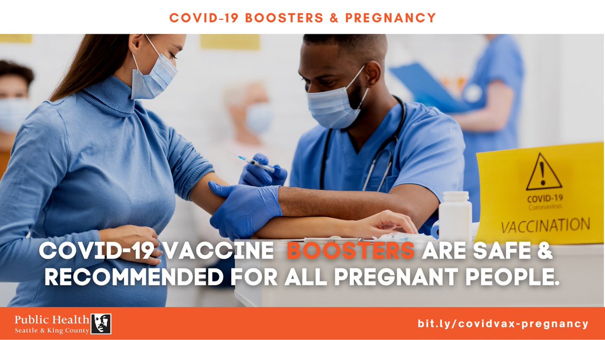 KCPubHealth's tweet photo. #COVID19 vaccine boosters are safe, recommended, and available FREE for all pregnant people at #vaccination sites across #KingCounty.
For more information, go to: https://t.co/5l97kkZ2vf
#ivax2protect #CovidVaccine #getvaccinated #vaxverification #PublicHealth #CovidResources https://t.co/58CmNCLk3z