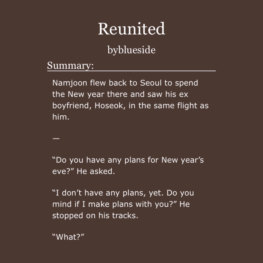 Reunited

🕰 #namseok, #namseokau
🕰 rags to riches
🕰 exes to lovers
🕰 new year’s eve
🕰 3.5k
🕰 part one of us and them series
🕰 for <a href="/NamjoonFest/">namjoon fest - author reveals!</a> 
🕰 archiveofourown.org/works/34005715