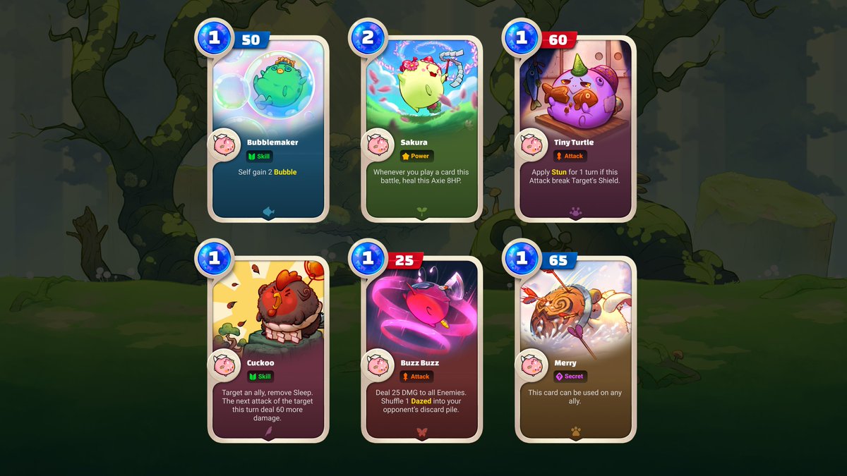 Jihoz_Axie's tweet photo. These are V2 cards. Some people think these cards will go into effect in Season 19. That is not the case. These are not final and will come with the release of V2. 

No launch date yet. Gotta keep pushing and polishing. https://t.co/AIaXi9MvZk