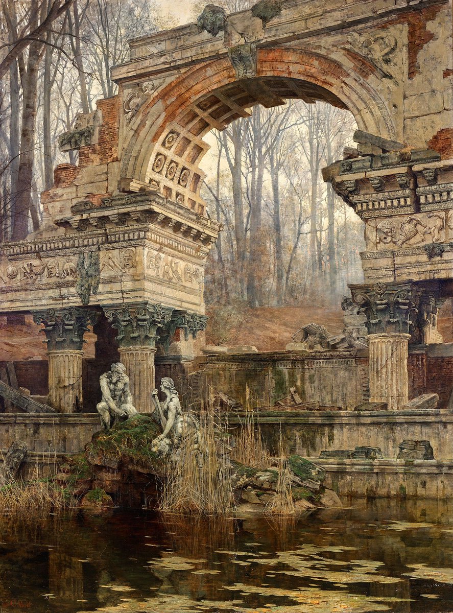 Ponasenkov's tweet photo. Carl Julius Rudolf Moll (1861-1945), "Die Römische Ruine in Schönbrunn" (1891). https://t.co/hnVK3JWMW1