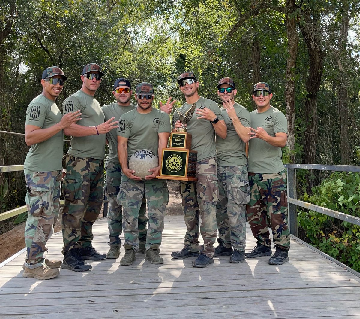 SATXPolice's tweet photo. BEST IN TEXAS: The SAPD SWAT team took home the top prize in the The Texas Tactical Police Officer Association SWAT Challenge. This is the third year in the row the team has finished first 🏆 🏆 🏆 https://t.co/Y6skO1GWJP