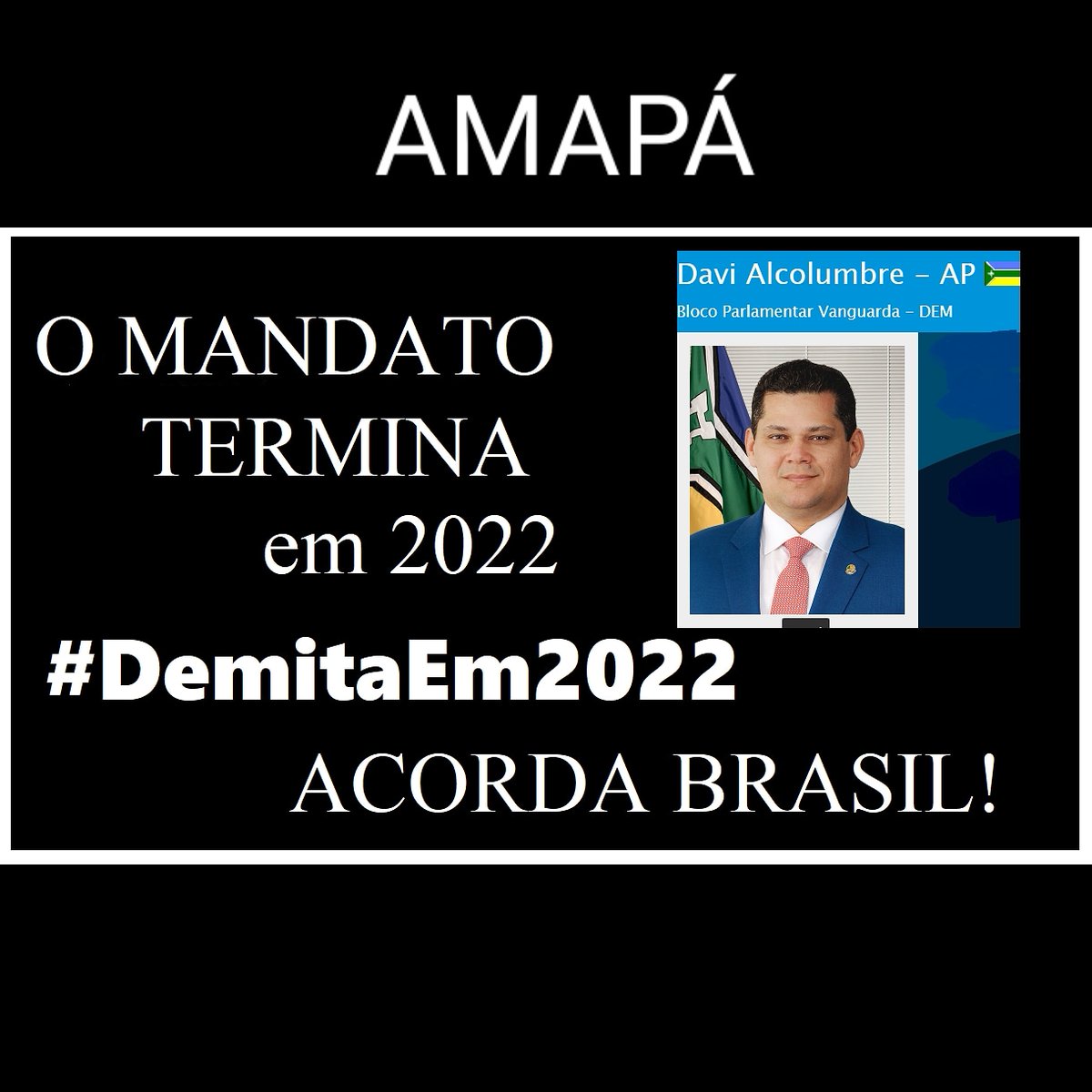 LeiaRachor's tweet photo. ATENÇÃO ELEITORES DO #Amapa #Macapa em 2022 é DEMISSÃO para essa criatura nas urnas.
CAMPANHA #DemitaEm2022 #Eleicoes2022 #DemitaUmSenadorEm2022 #RenovaSenado
#ForaDavi
#ForaDEM #DEMoniocratas NUNCA MAIS. https://t.co/3npAjaubrX