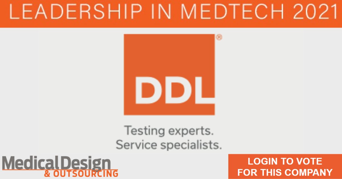 MedTechDaily's tweet photo. #DDLTesting is running in the #ProductDevelopment category of this year's MDO Leadership in #MedTech.

You can vote for @DDLIncorporated HERE: https://t.co/jA4uVg6KzN

#CCI #CCITesting #PackageTesting #MedicalDeviceTesting #ProductTesting #MaterialTesting #Testing https://t.co/5KbQ7SHe5A