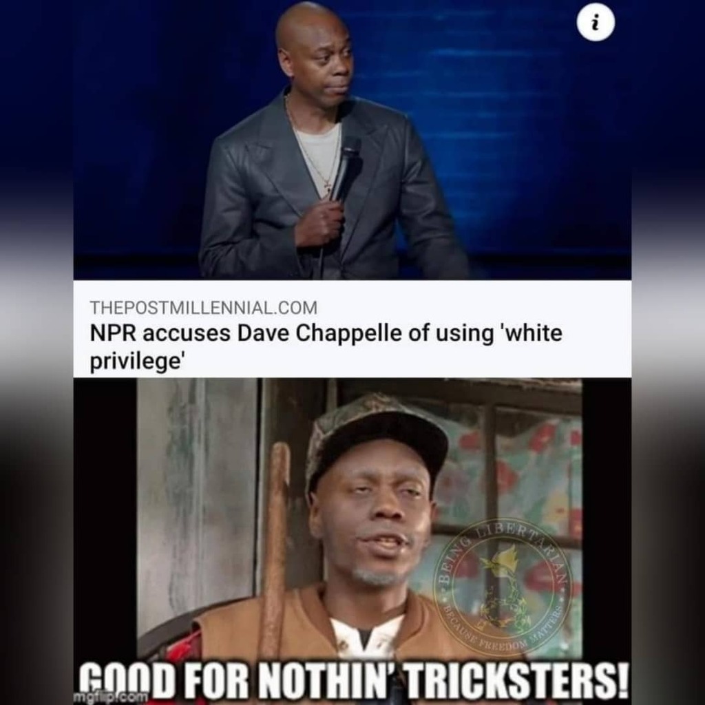 bas_khel's tweet photo. Ol' Davey C.
#davechappelle #comedycentral #comedy #chappelshow #wtf #whitepeople #whiteprivilege #whiteprivilegeisreal #black #democrat #libertarian #republic #republican #trump #maga #trump2020 #netflix #explore #reels #discover https://t.co/JkuT3dqev0 https://t.co/E9xzR8Qd4U