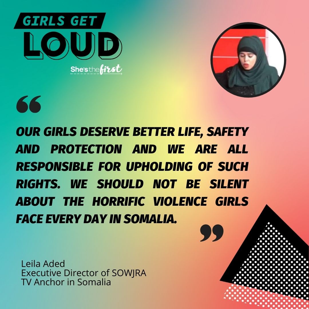 Twitter Post Inspiration: 
On this #DayoftheGirl, girls should have the loudest voices in the room. I'm joining the @shesthefirst #GirlsGetLoud campaign by amplifying the dreams and opinions of girls! Visit shesthefirst.org/girlsgetloud to take action with me.