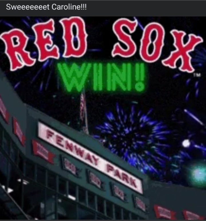 raulvillanueva1's tweet photo. Sweeeeeeet Caroline!! Pa pa paaa #dirtywater #RedSoxNation #Redsoxvsrays https://t.co/67jJJkTnxk