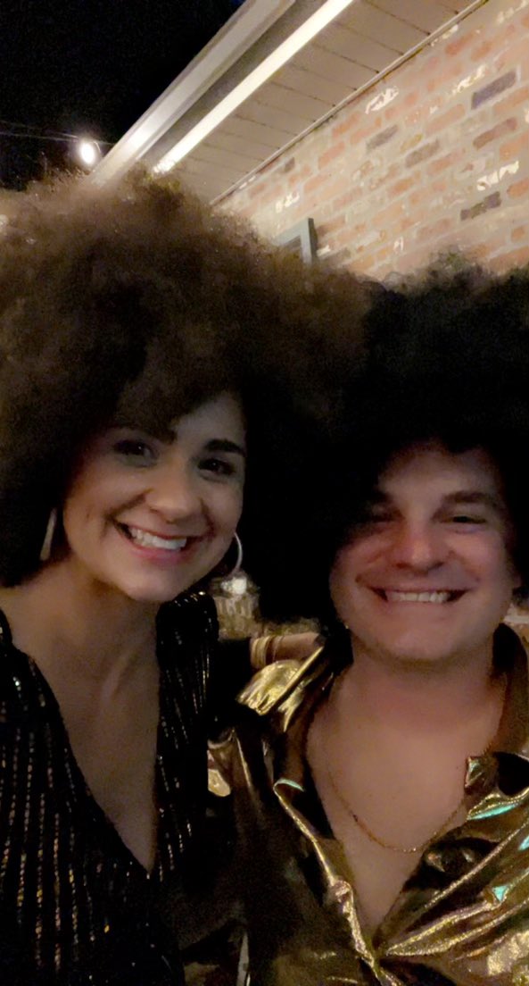 ColonelRuttley's tweet photo. We had a blast hosting Blake and Liv’s wedding party at our house last night! What a groovy time!! #Blake&amp;Liv #WeddingParty #DiscoTheme 💃🏽🕺🏻 https://t.co/Px0dUBkILv