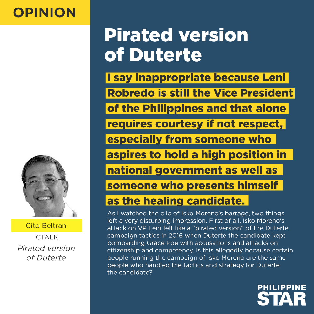 PhilippineStar's tweet photo. OPINION: Pirated version of Duterte https://t.co/RrZu1E7c9d https://t.co/J5iWc8ZSHi